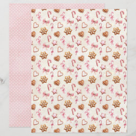 Roze Kerst Cute Pastel Scrapbook Papier