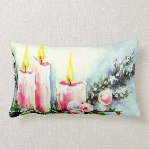 Roze kerst-decor kaars kussen