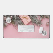 Roze Kerst Desk Mat Muismat (Keyboard & Muis)