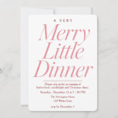 Roze Kerst Dinnerfeest  Kaart (Voorkant)