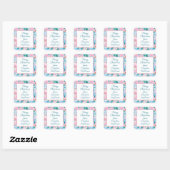 Roze Kerst Dorp Gift Vierkante Sticker (Vel)