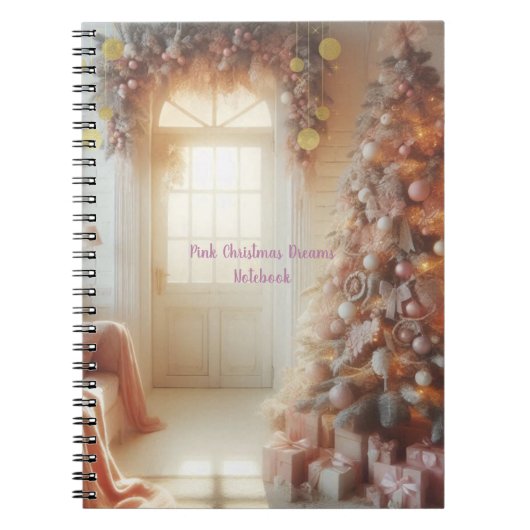 Roze Kerst Dromen Notitieboek (Voorkant)
