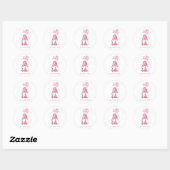 Roze Kerst Dwerg Jolly Ronde Sticker (Vel)