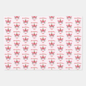 Roze Kerst Eenhoorn Custom Cadeau Gift Inpakpapier Vel (Voorkant 2)
