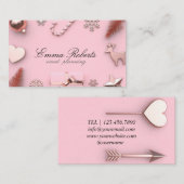 Roze kerst Elegant Visitekaartje (Voorkant / Achterkant)