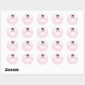 Roze Kerst Engel Sticker (Vel)