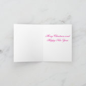 Roze kerst feestdagen kaart (Binnen)