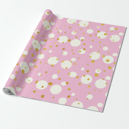 Roze Kerst Geometrisch ontwerp Dotty Cadeaupapier