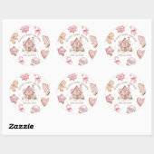 Roze Kerst Gingerbread Cookie Baby shower Girl Ronde Sticker (Vel)