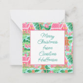 Roze Kerst Gingerbread Gift Enclosure Notitiekaartje (Voorkant)