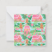 Roze Kerst Gingerbread Gift Enclosure Notitiekaartje (Achterkant)