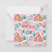 Roze Kerst Gingerbread Huizen Gift Enclosure Notitiekaartje (Achterkant)