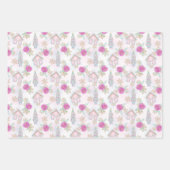Roze Kerst Gingerbread Inpakpapier Vel (Voorkant)
