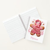 Roze Kerst Gingerbread Notitieboek (Binnen)