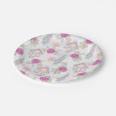 Roze Kerst Gingerbread Papieren Bordje (Gekanteld)