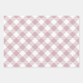 Roze Kerst Gingham Patroon Trio Mix Inpakpapier Vel (Voorkant)