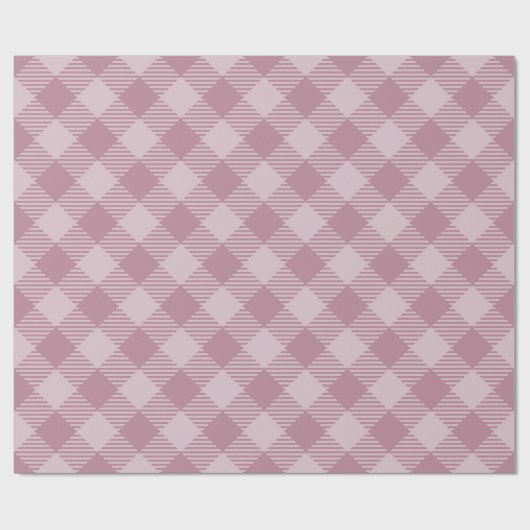  Roze Kerst Gingham Pattern Cadeaupapier (Vlak)