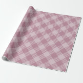  Roze Kerst Gingham Pattern Cadeaupapier (Uitgerold)