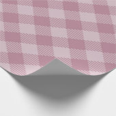  Roze Kerst Gingham Pattern Cadeaupapier (Hoek)