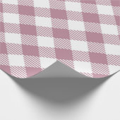  Roze Kerst Gingham Pattern Cadeaupapier (Hoek)