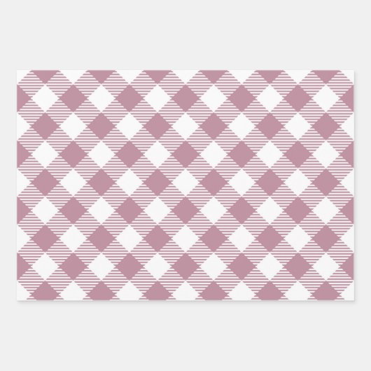 Roze Kerst Gingham Pattern Inpakpapier Vel (Voorkant 2)