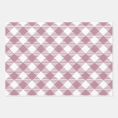 Roze Kerst Gingham Pattern Inpakpapier Vel (Voorkant)