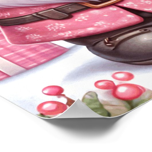 Roze Kerst Gnomen Poster (Hoek)