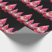 Roze Kerst Gnoom Patroon Cadeaupapier (Hoek)