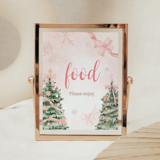 Roze Kerst Het is Koud Buiten Baby shower Eten Poster