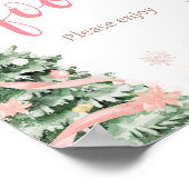Roze Kerst Het is Koud Buiten Baby shower Eten Poster (Hoek)