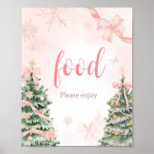 Roze Kerst Het is Koud Buiten Baby shower Eten Poster (Voorkant)
