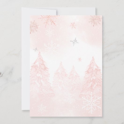 Roze Kerst Het is koud buiten Baby shower Kaart (Achterkant)