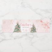 Roze Kerst Het is koud buiten Baby shower Waterfles Etiket (Enkel label)