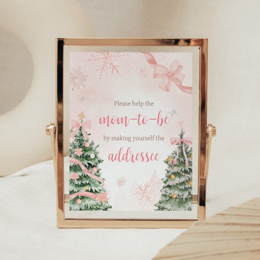 Roze Kerst Het is koud buiten Envelope Station Poster