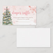 Roze Kerst Het is koud Buiten Luier Raffle Informatiekaartje (Voorkant / Achterkant)
