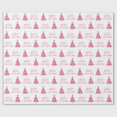 Roze Kerst Holiday boom Cadeaupapier (Vlak)