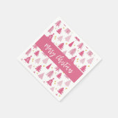 Roze Kerst Holiday boom Servet (Hoek)