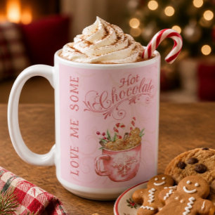 Roze Kerst Hot Chocolate Mok