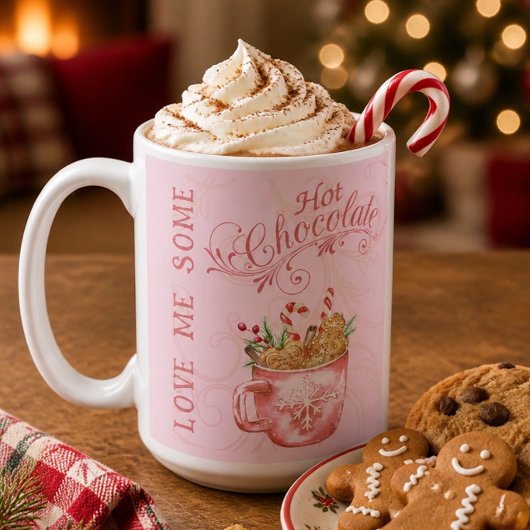 Roze Kerst Hot Chocolate Mok
