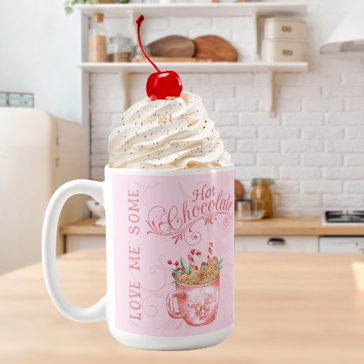 Roze Kerst Hot Chocolate Mok