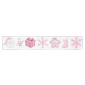 Roze kerst iconen op wit | lange tafelloper (Horizontaal)