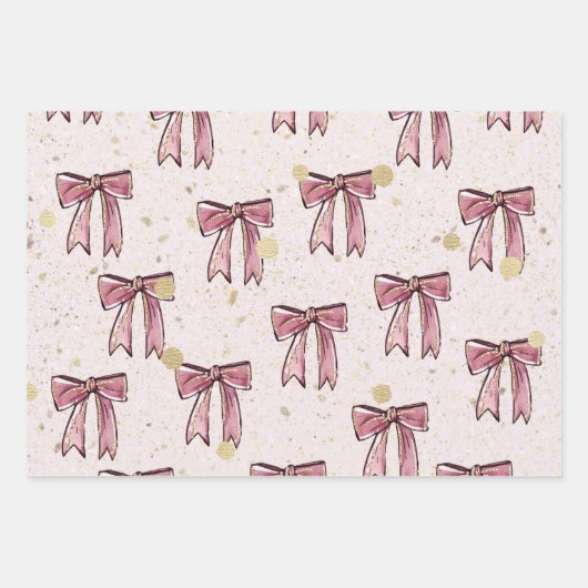 Roze kerst inpakpapier vel (Voorkant 3)