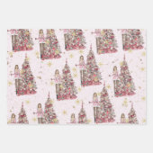 Roze kerst inpakpapier vel (Voorkant 2)