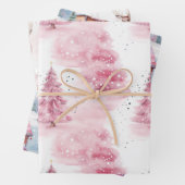 Roze kerst inpakpapier vel (In situ)