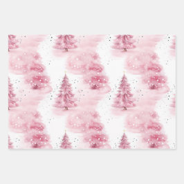 Roze kerst inpakpapier vel
