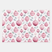 Roze kerst inpakpapier vel (Voorkant 2)