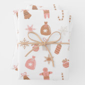 Roze kerst inpakpapier vel (In situ)