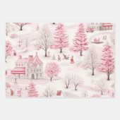   roze kerst inpakpapier vel (Voorkant 3)