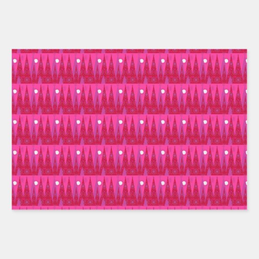 Roze kerst inpakpapier vel (Voorkant 3)