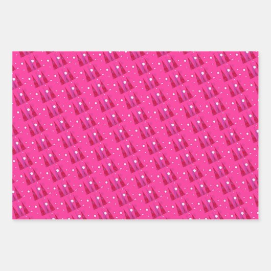 Roze kerst inpakpapier vel (Voorkant 2)